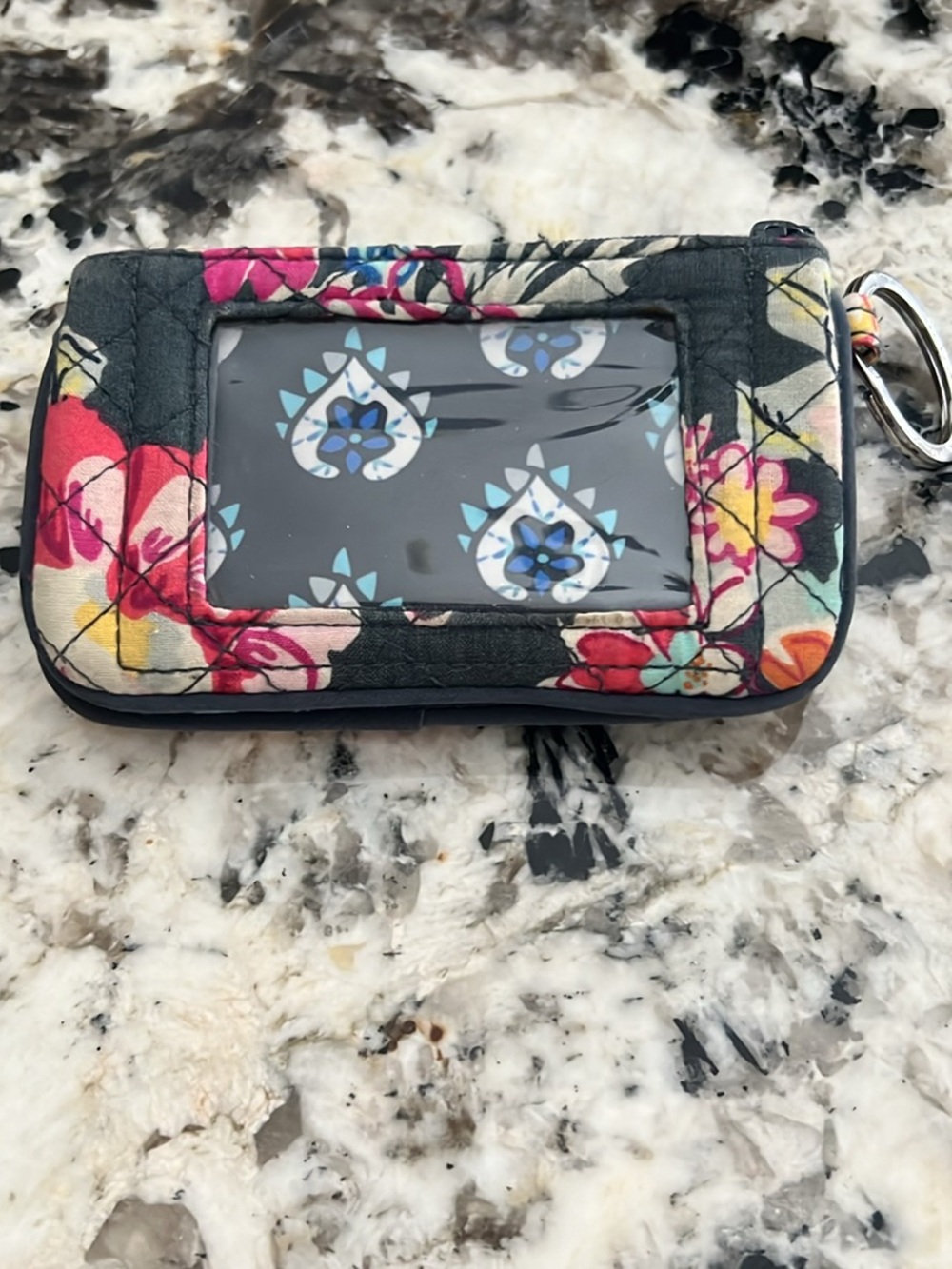 Vera Bradley Floral Pattern ID Wallet Key Ring - Multicolor